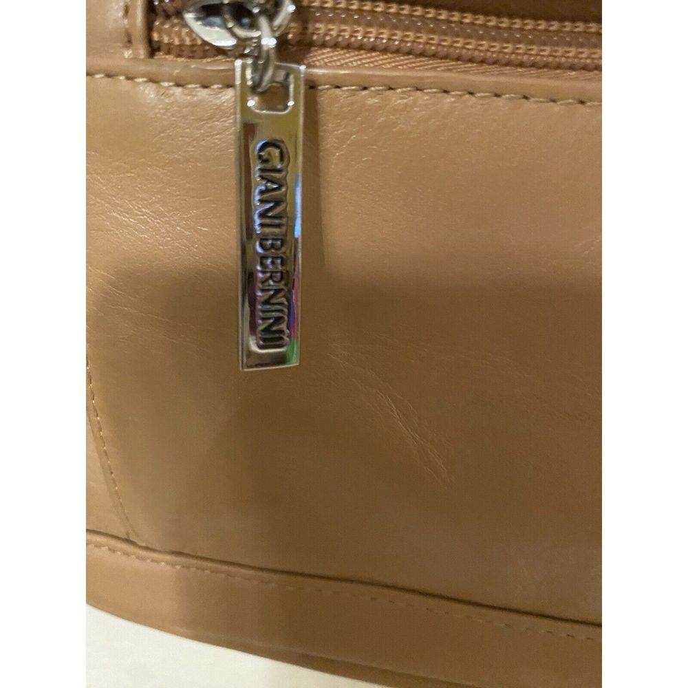 GIANI BERNINI Nappa Venice leather crossbody organizer Purse- Brown 10x10". - Picture 4 of 13
